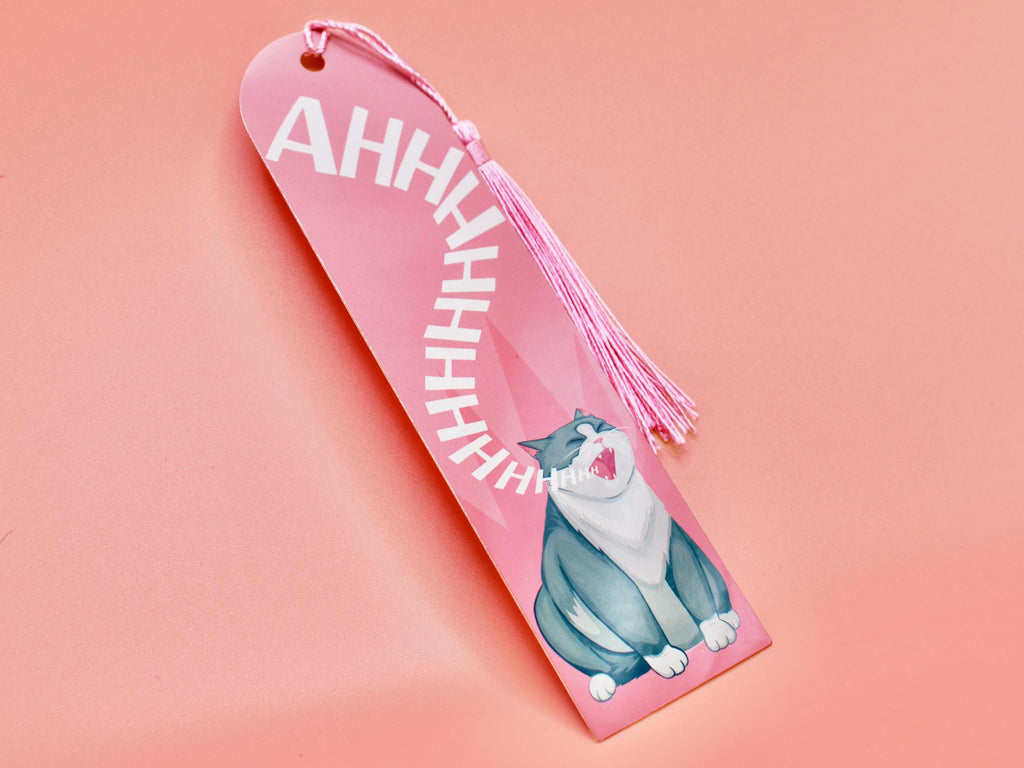 Screaming Cat Metal Bookmark